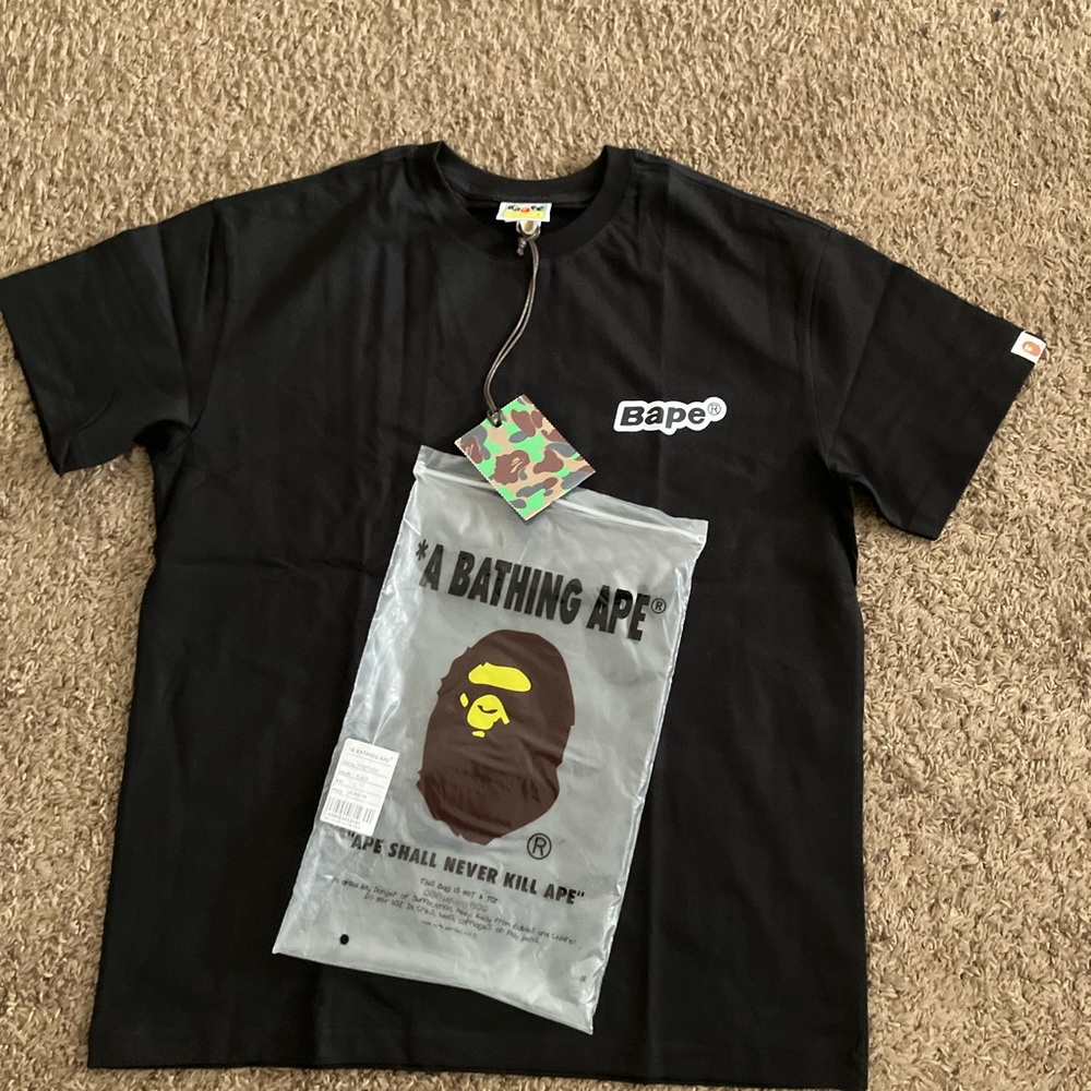 Bape Classic Black Tee with Logo